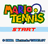 Mario Tennis title screen for GameBoy Color